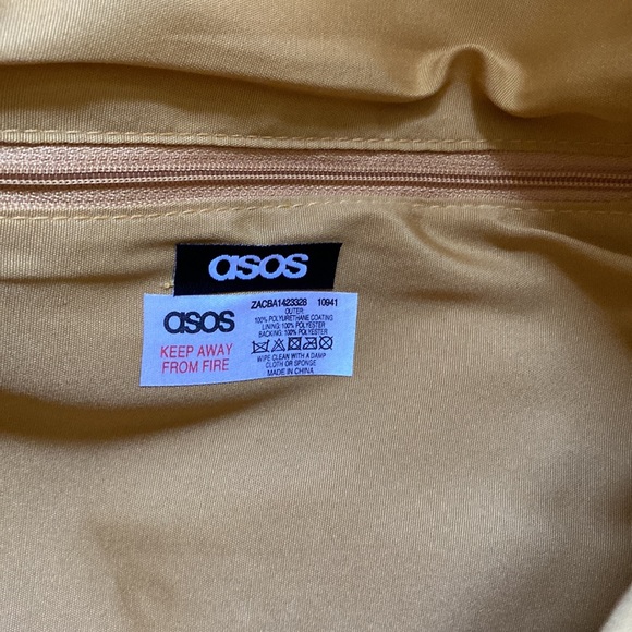 New ASOS Mustard Faux Leather Clutch - Picture 5 of 8